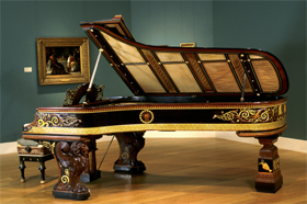 Grand Piano and Pair of Stools